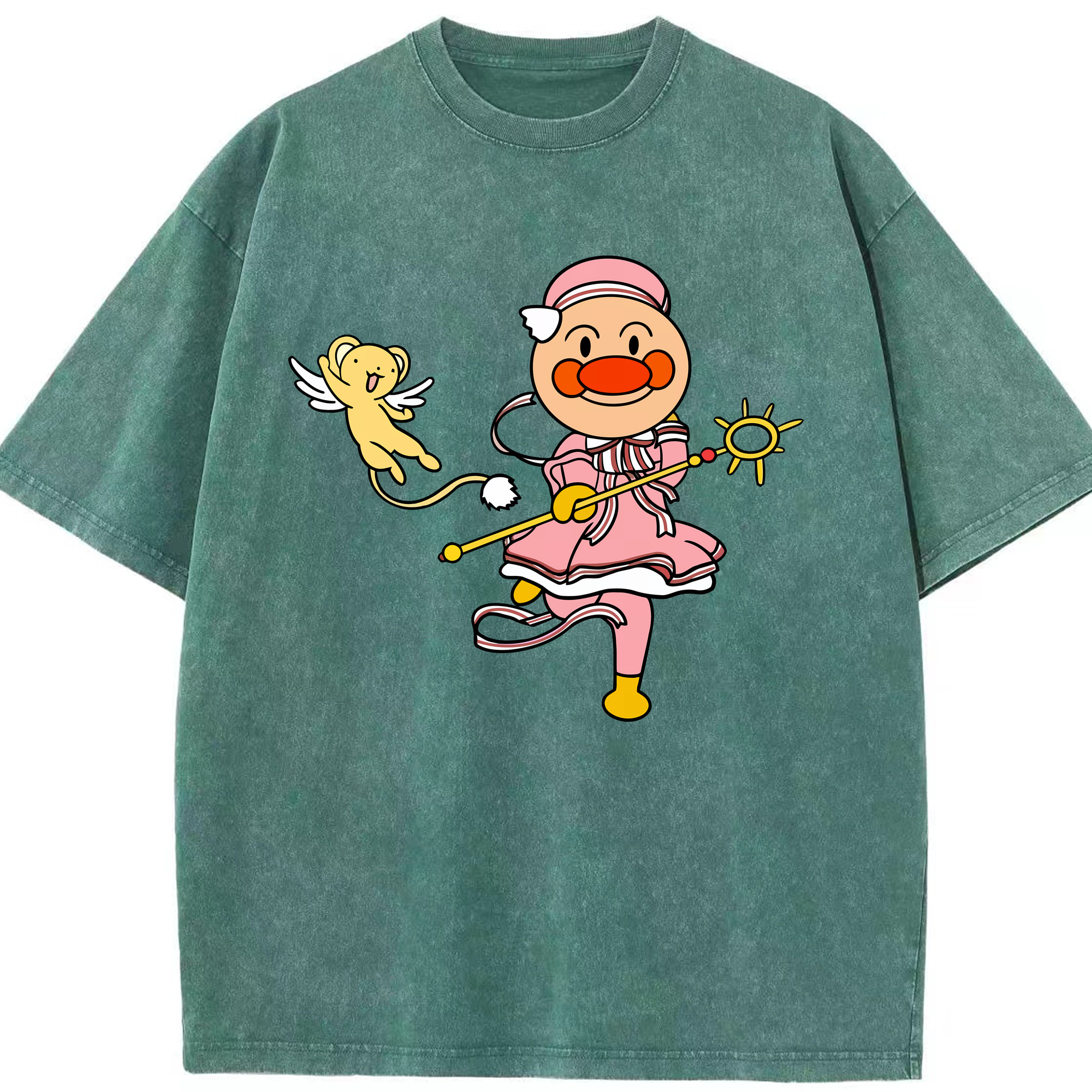 （画像用） アンパンマン Anpanman 綿100% ヴィンテージ風 半袖Tシャツ（フロントプリント）